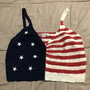 Fourth of July knit crop